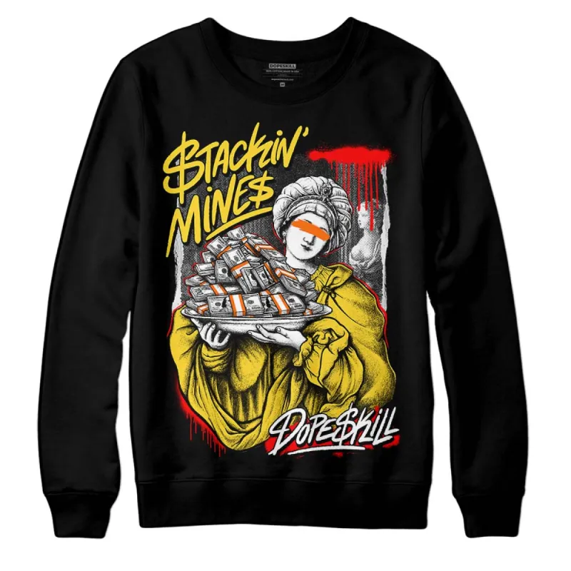 Black Tour Yellow AJ 4 Thunder DopeSkill Sweatshirt Stackin Mines Graphic sold by Archiify