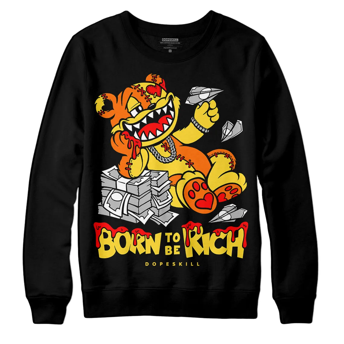Black Tour Yellow AJ 4 Thunder DopeSkill Sweatshirt Born To Be Rich Graphic sold by Archiify product image thumbnail 5