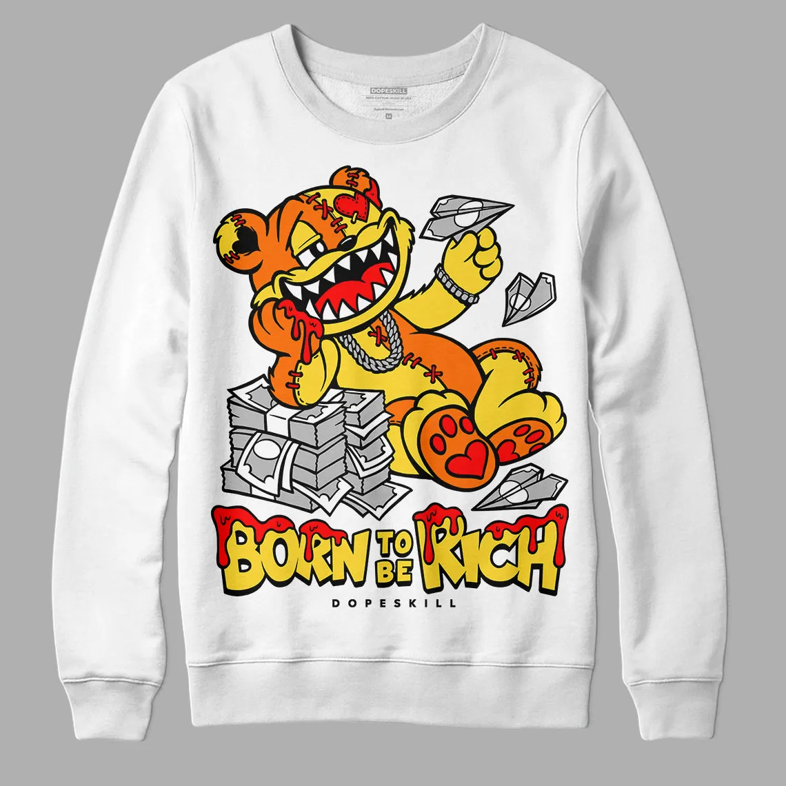 Black Tour Yellow AJ 4 Thunder DopeSkill Sweatshirt Born To Be Rich Graphic sold by Archiify product image thumbnail 2