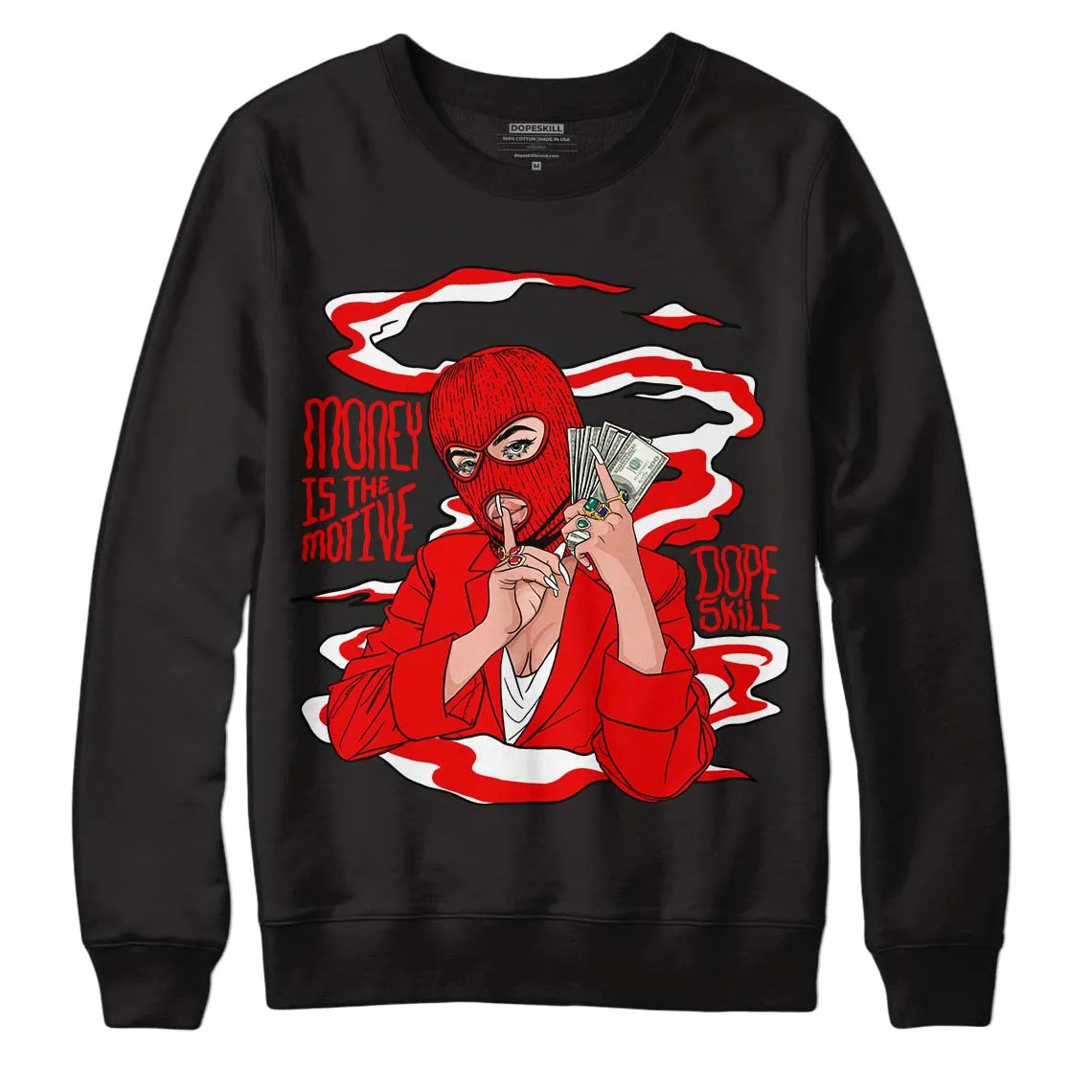 Cherry 11s DopeSkill Sweatshirt Money Is The Motive Graphic sold by Archiify product image thumbnail 2