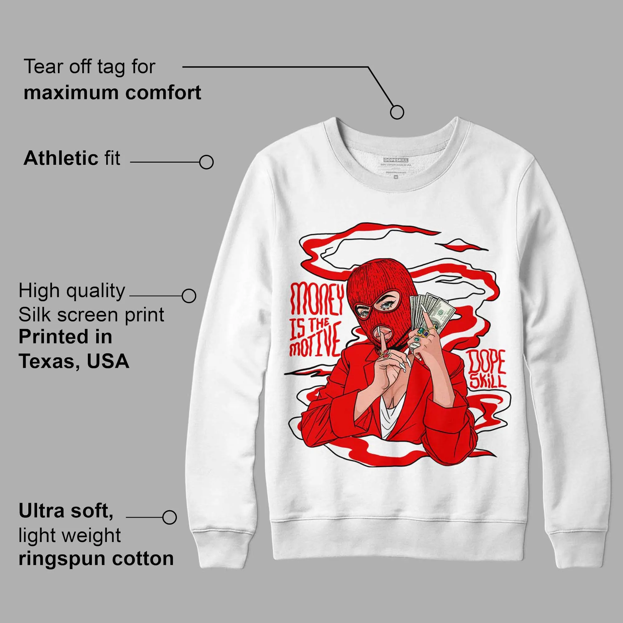 Cherry 11s DopeSkill Sweatshirt Money Is The Motive Graphic sold by Archiify product image thumbnail 3