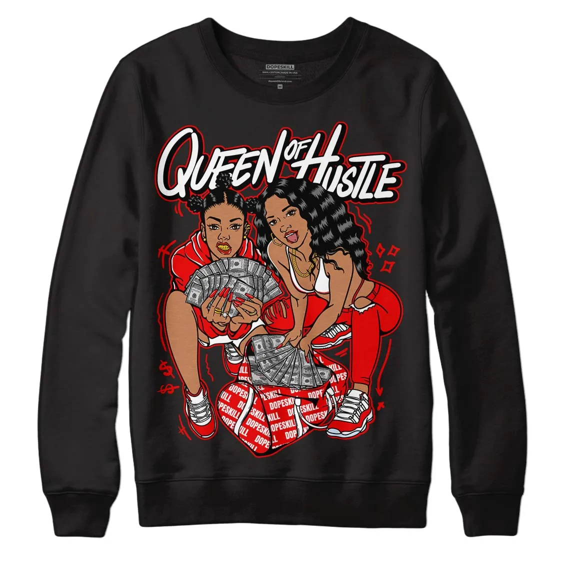 Cherry 11s DopeSkill Sweatshirt Queen Of Hustle Graphic sold by Archiify product image thumbnail 2