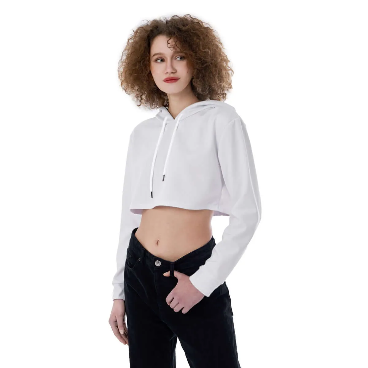 Street Style Women's Casual Drop Shoulder Crop Top Hoodie sold by Archiify product image thumbnail 2
