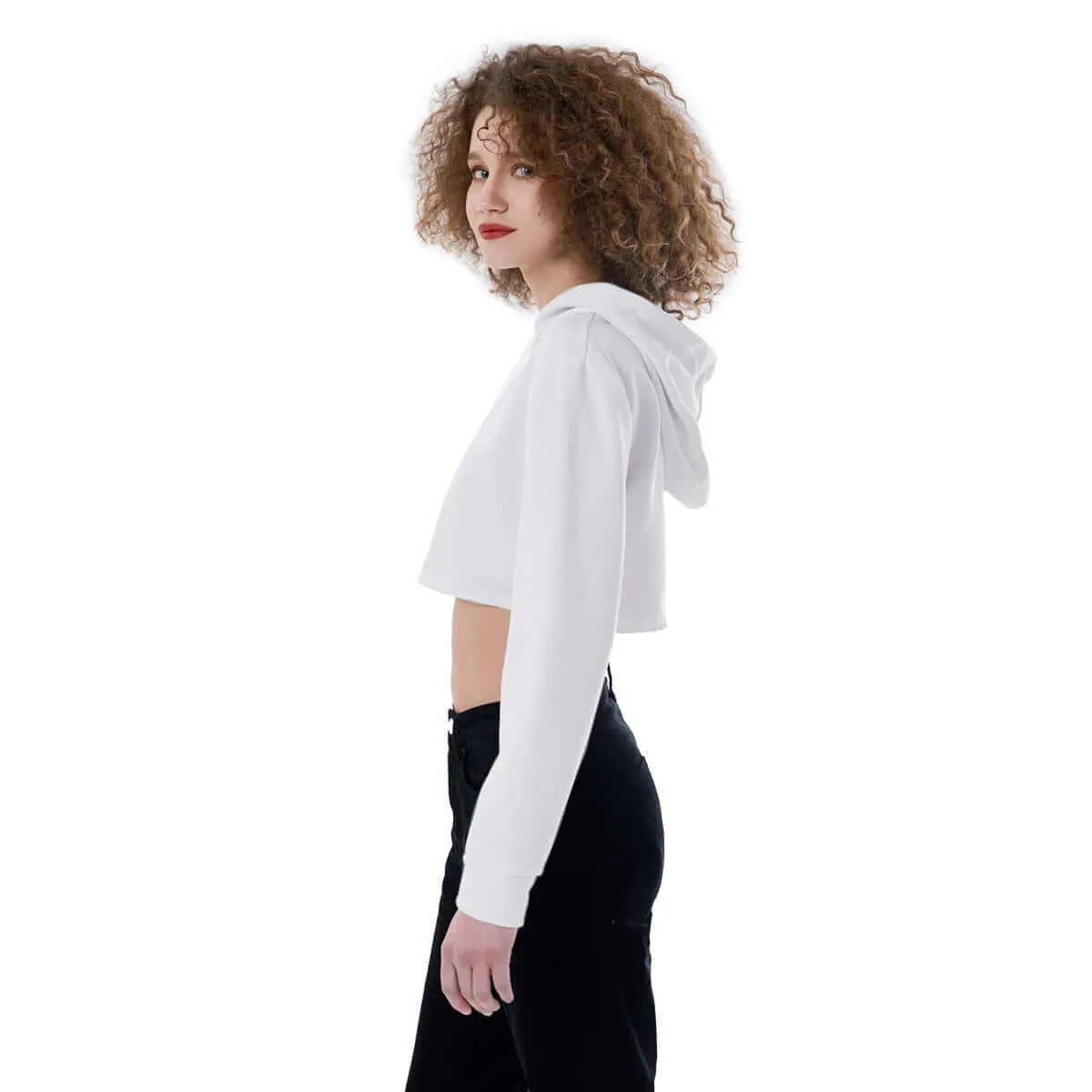 Street Style Women's Casual Drop Shoulder Crop Top Hoodie sold by Archiify product image thumbnail 4