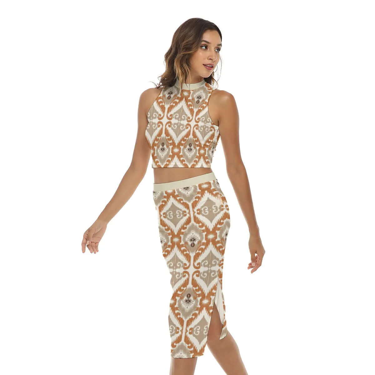 Hippie Print Women's Tank Top & Split High Skirt Set sold by Archiify product image thumbnail 3