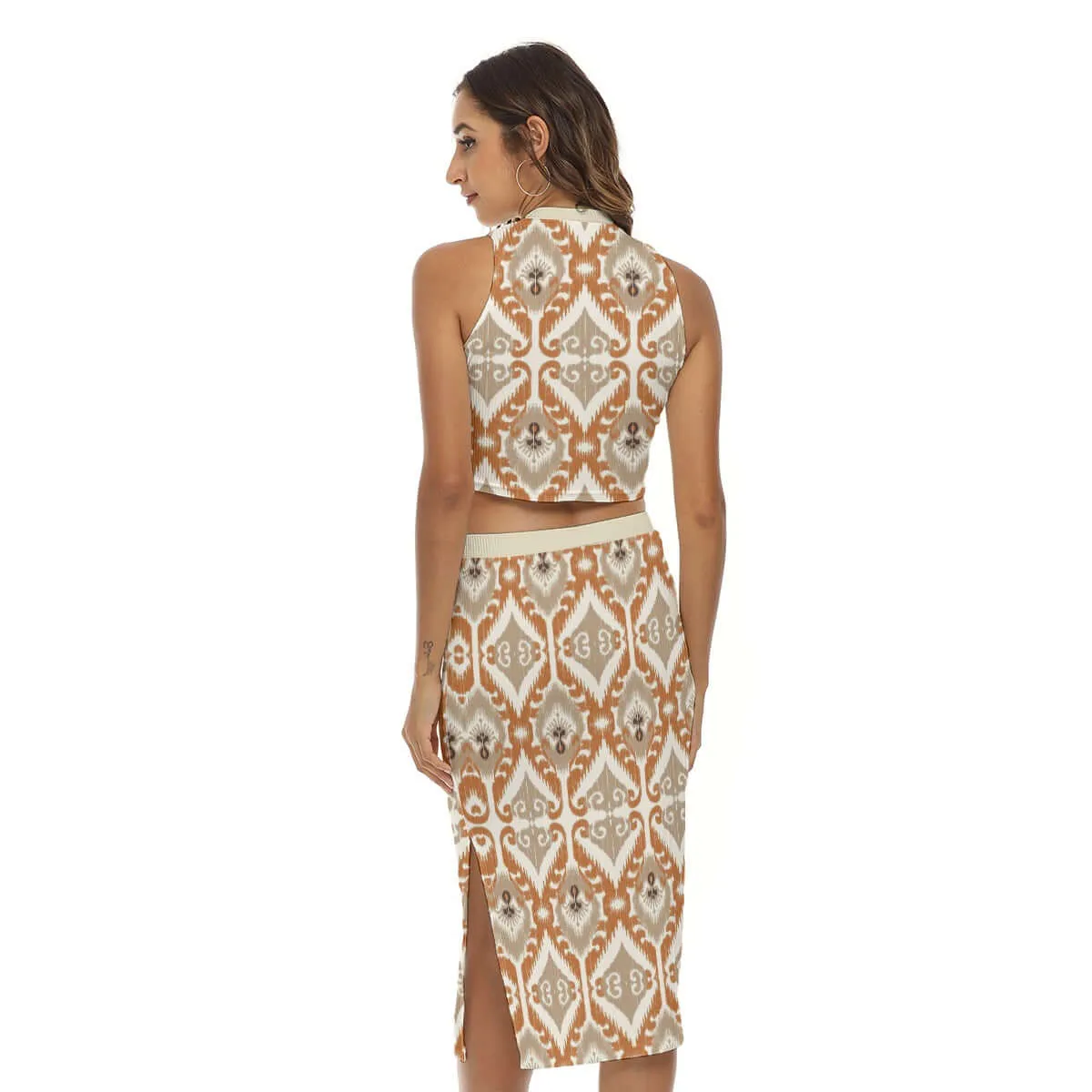 Hippie Print Women's Tank Top & Split High Skirt Set sold by Archiify product image thumbnail 4