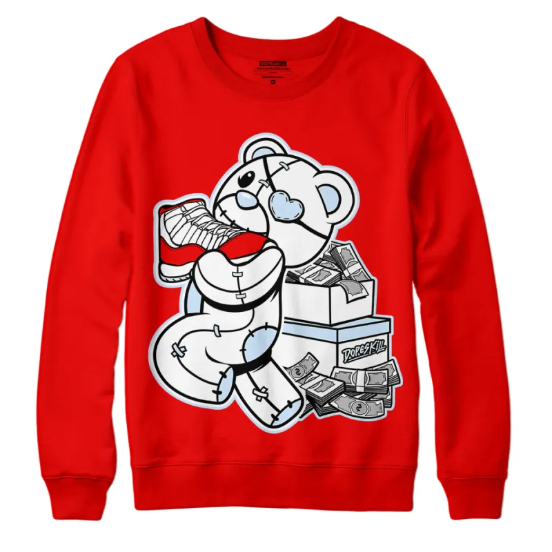 Cherry 11s DopeSkill Varsity Red Sweatshirt Bear Steals Sneaker Graphic sold by Archiify