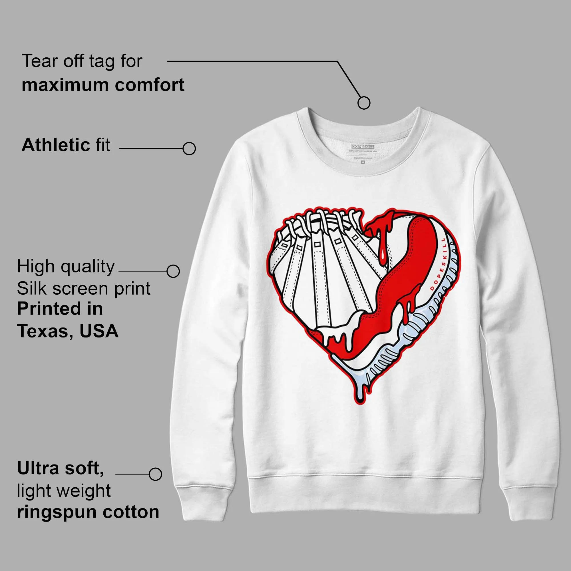 Cherry 11s DopeSkill Sweatshirt Heart AJ 11 Graphic sold by Archiify product image thumbnail 3