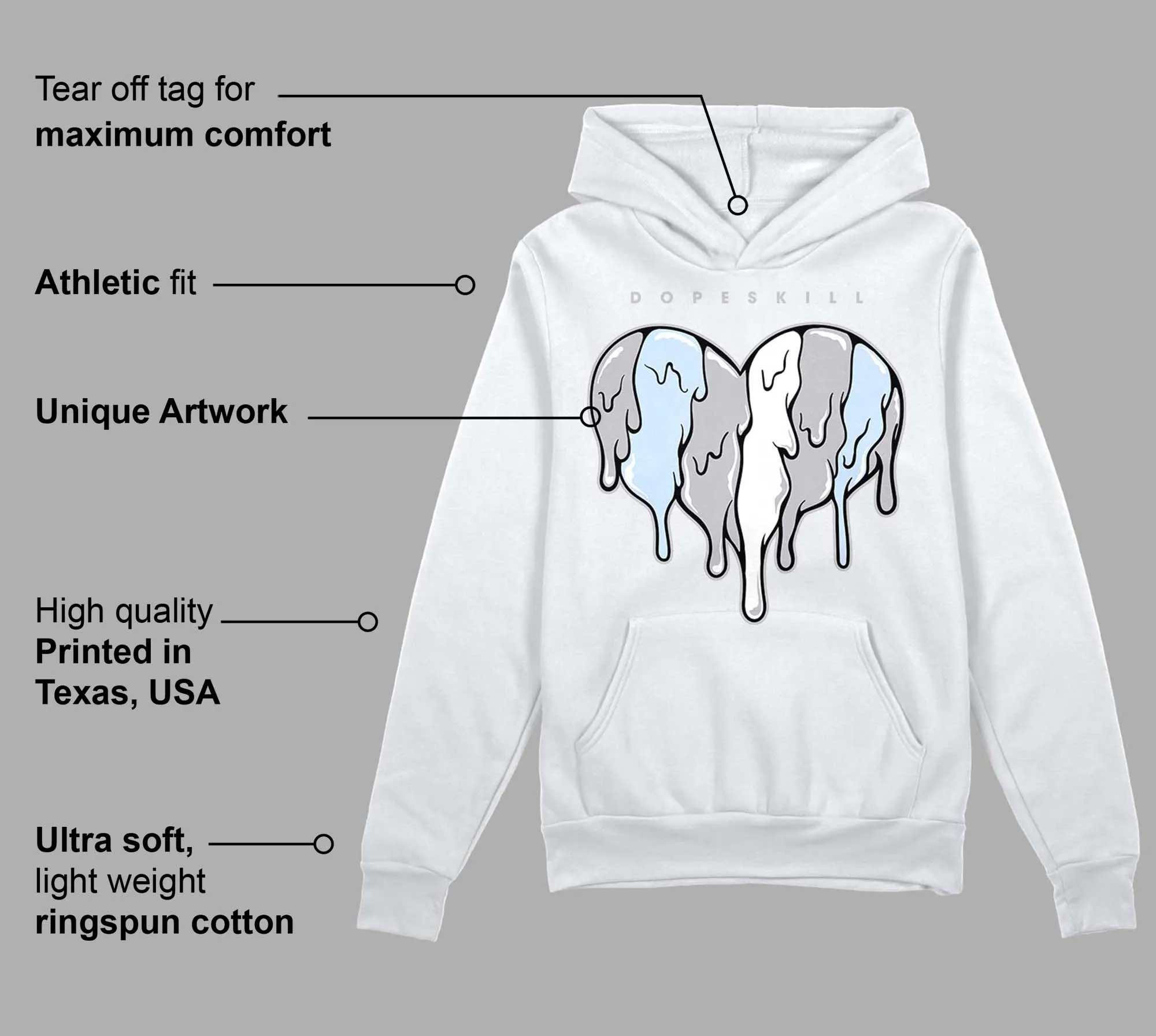 Cement Grey 11s DopeSkill Hoodie Sweatshirt Slime Drip Heart Graphic sold by Archiify product image thumbnail 3