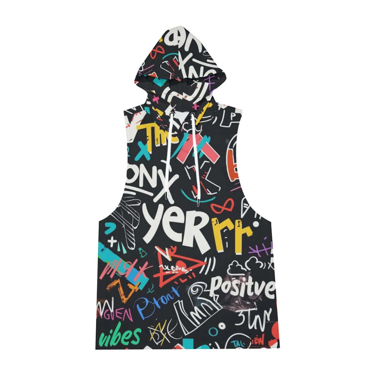 Street Style Graffiti Print Men's Sleeveless Vest And Shorts Set sold by Archiify product image thumbnail 5