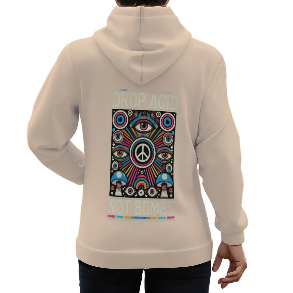 ‘Retro Psychedelia’ Mocha Eco-friendly All-Over Print Unisex Pullover Hoodie sold by Archiify product image thumbnail 5