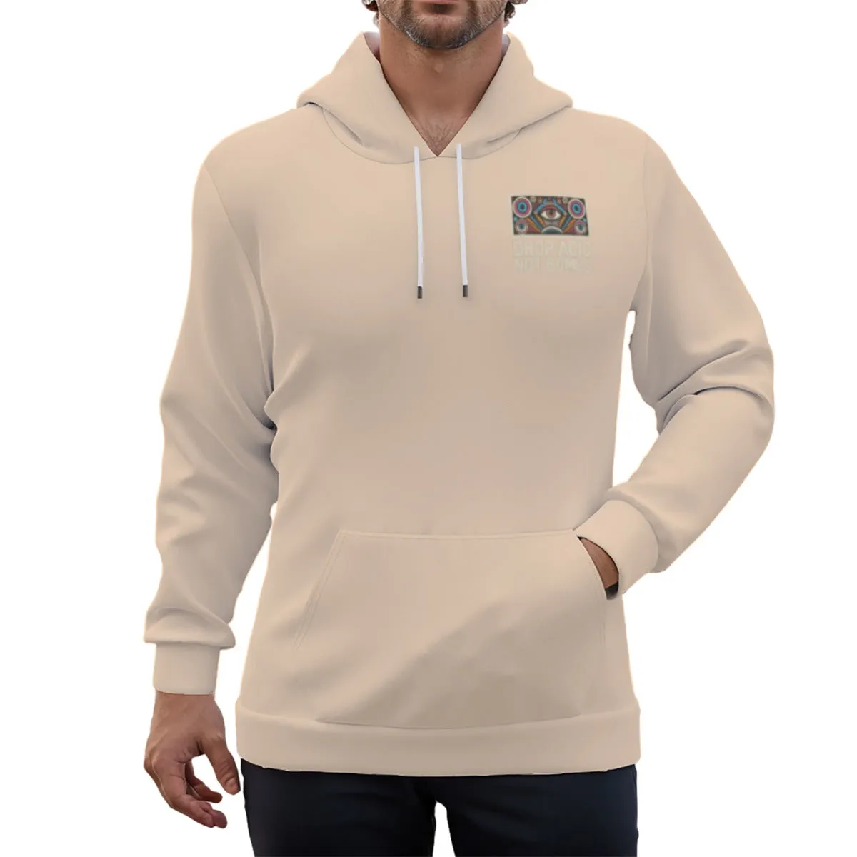 ‘Retro Psychedelia’ Mocha Eco-friendly All-Over Print Unisex Pullover Hoodie sold by Archiify product image thumbnail 3