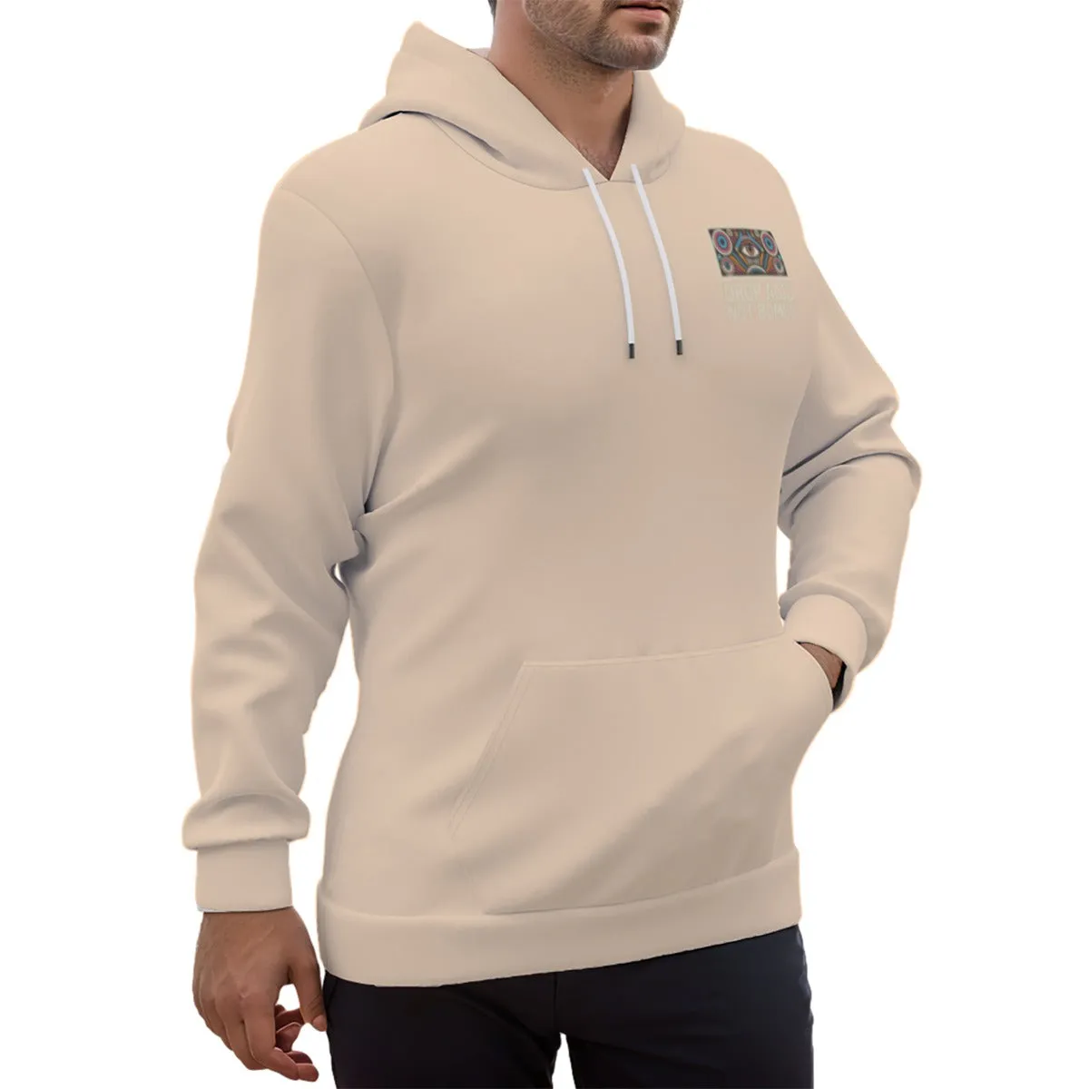 ‘Retro Psychedelia’ Mocha Eco-friendly All-Over Print Unisex Pullover Hoodie sold by Archiify product image thumbnail 4