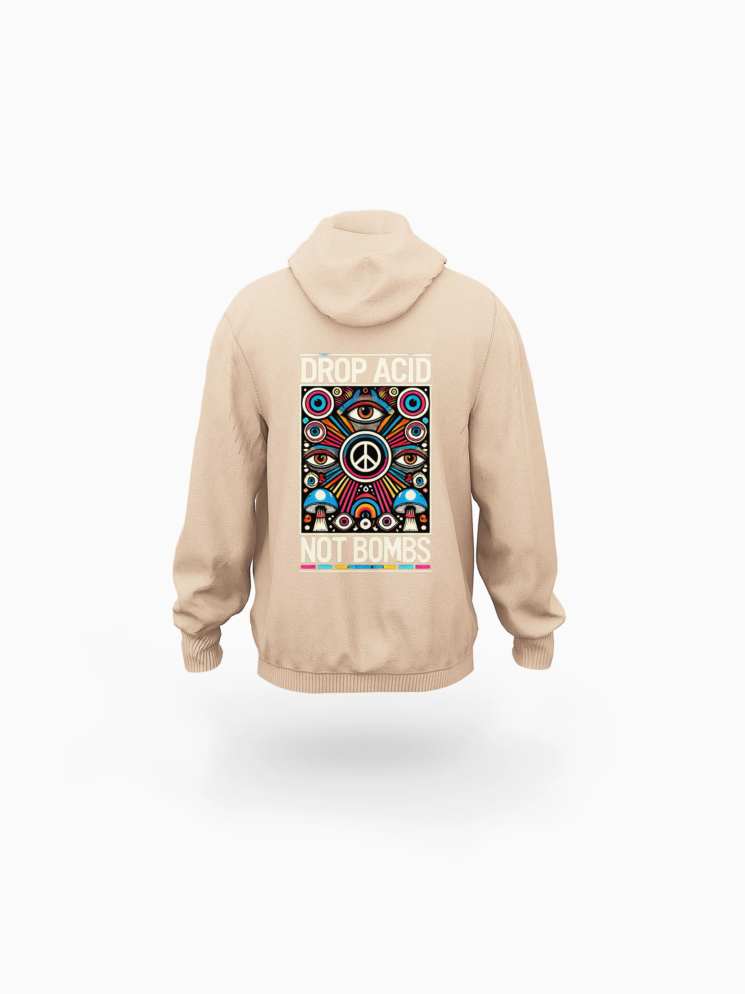 ‘Retro Psychedelia’ Mocha Eco-friendly All-Over Print Unisex Pullover Hoodie sold by Archiify product image thumbnail 2