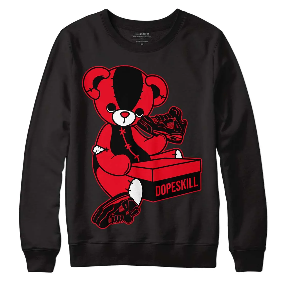 Red Thunder 4s DopeSkill Sweatshirt Sneakerhead BEAR Graphic sold by Archiify