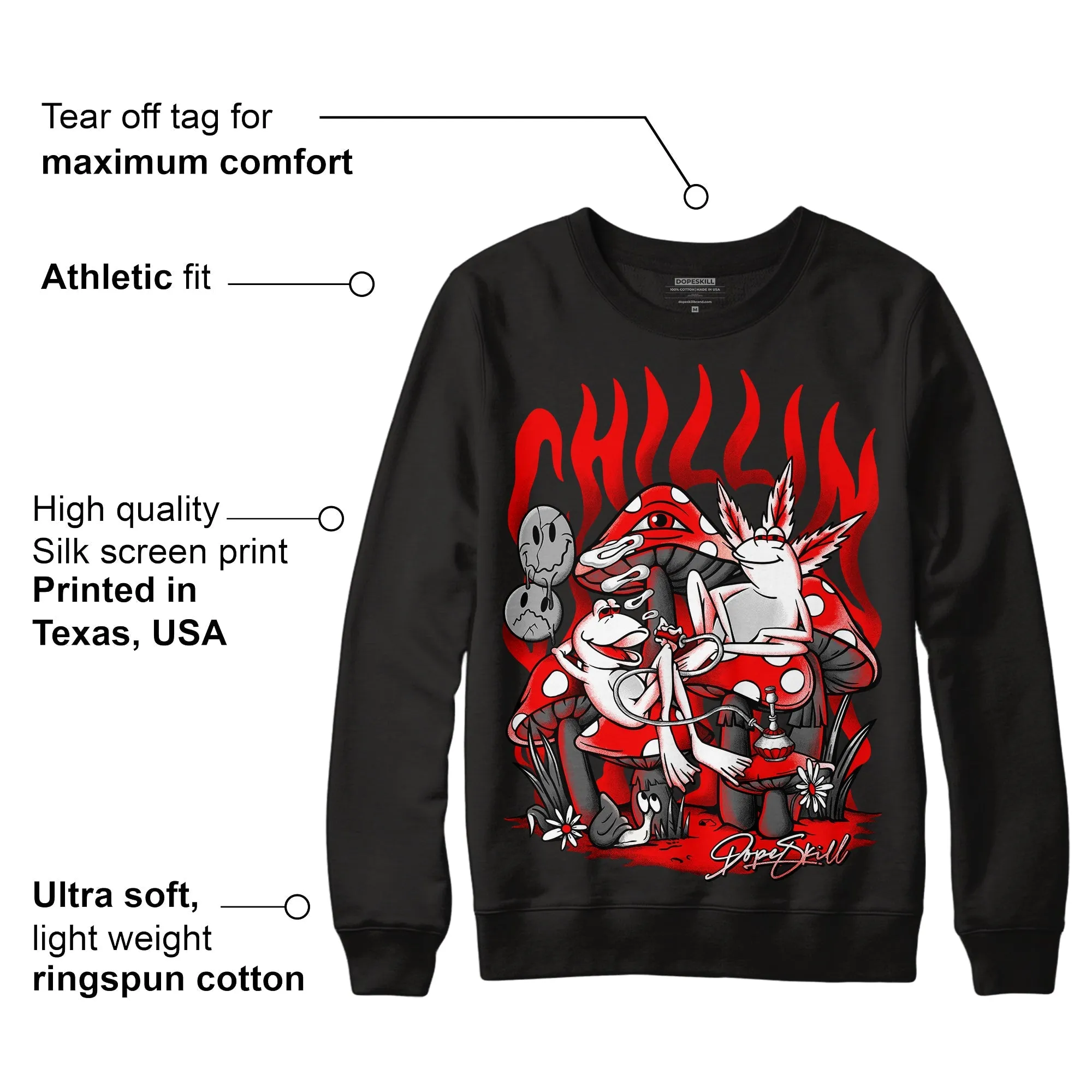 Red Thunder 4s DopeSkill Sweatshirt Chillin Graphic sold by Archiify product image thumbnail 3