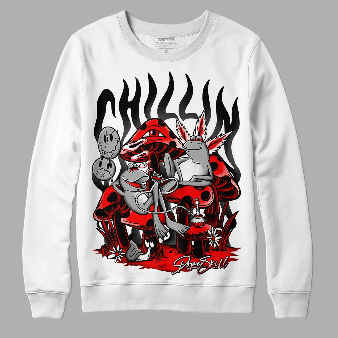 Red Thunder 4s DopeSkill Sweatshirt Chillin Graphic sold by Archiify product image thumbnail 2