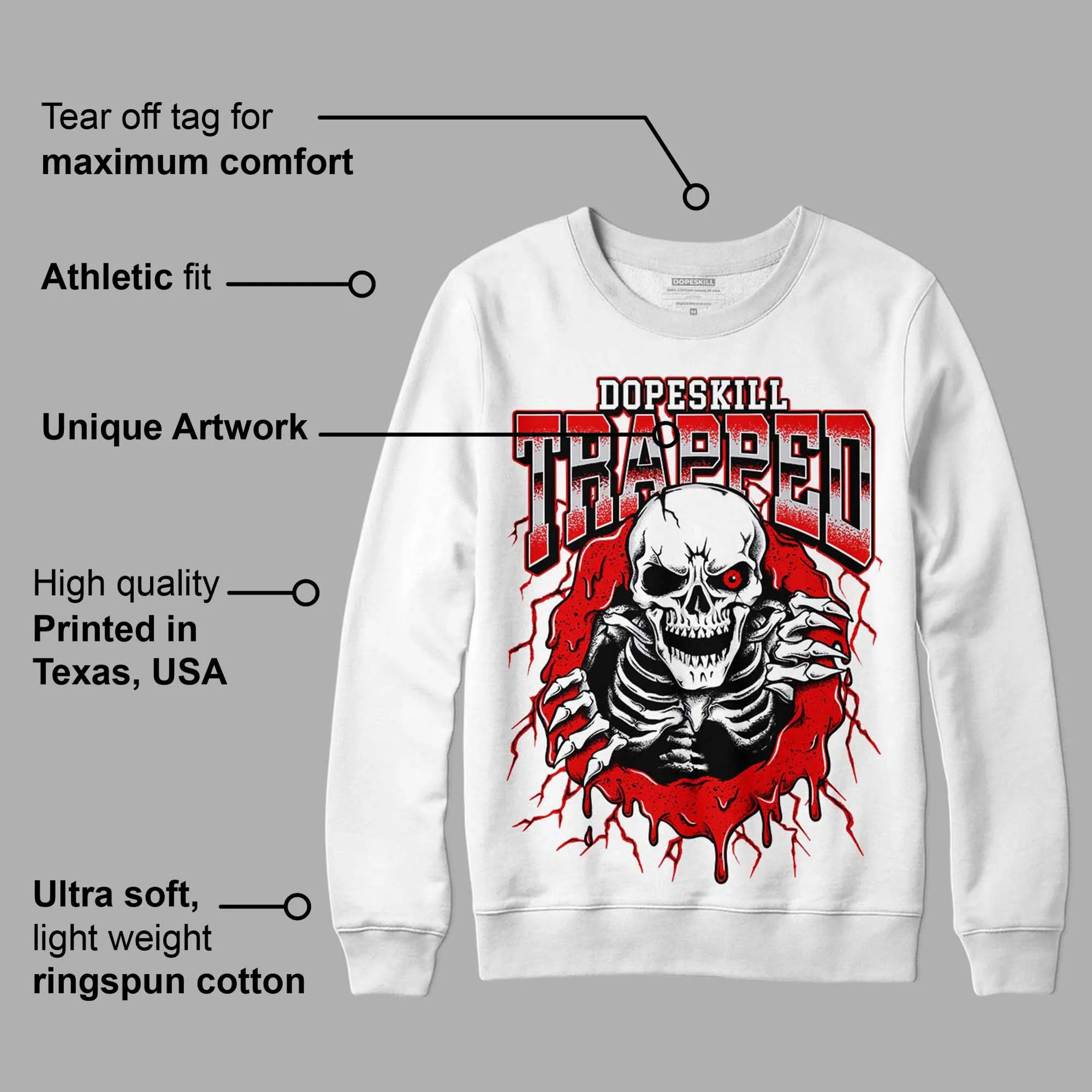 Red Cement 4S DopeSkill Sweatshirt Trapped Halloween Graphic sold by Archiify product image thumbnail 3