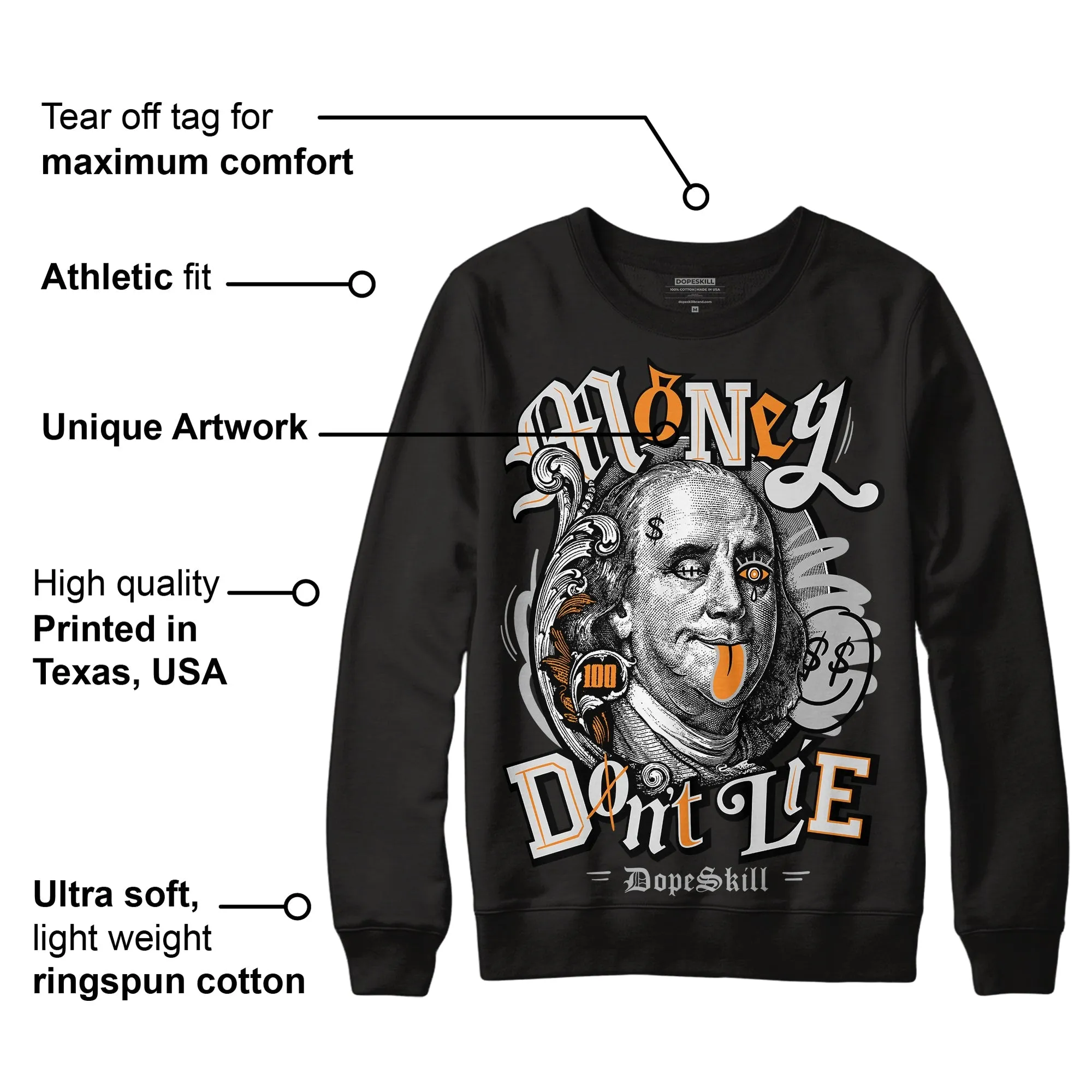 Dunk Cool Grey DopeSkill Sweatshirt Money Don't Lie Graphic sold by Archiify product image thumbnail 3