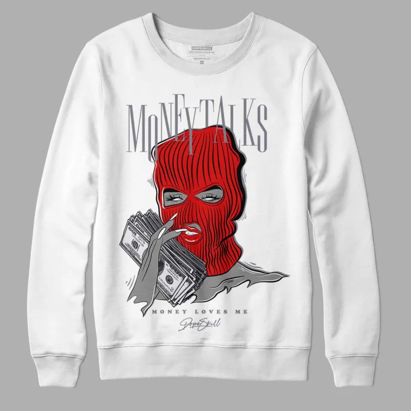 Fire Red 9s DopeSkill Sweatshirt Money Talks Graphic sold by Archiify