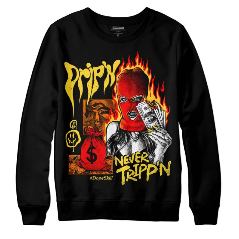Black Tour Yellow AJ 4 Thunder DopeSkill Sweatshirt Drip'n Never Tripp'n Graphic sold by Archiify