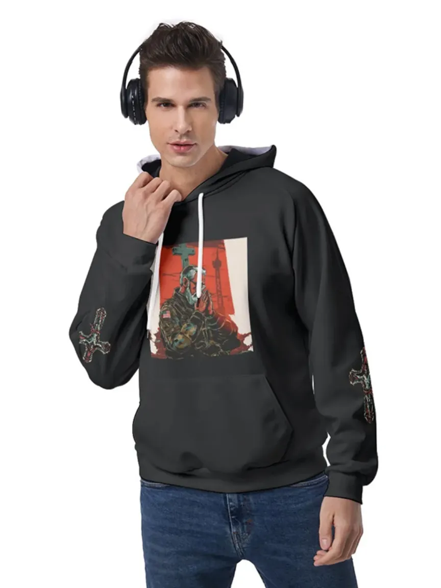 No War Print Men's Raglan Pullover Hoodie sold by Archiify product image thumbnail 5
