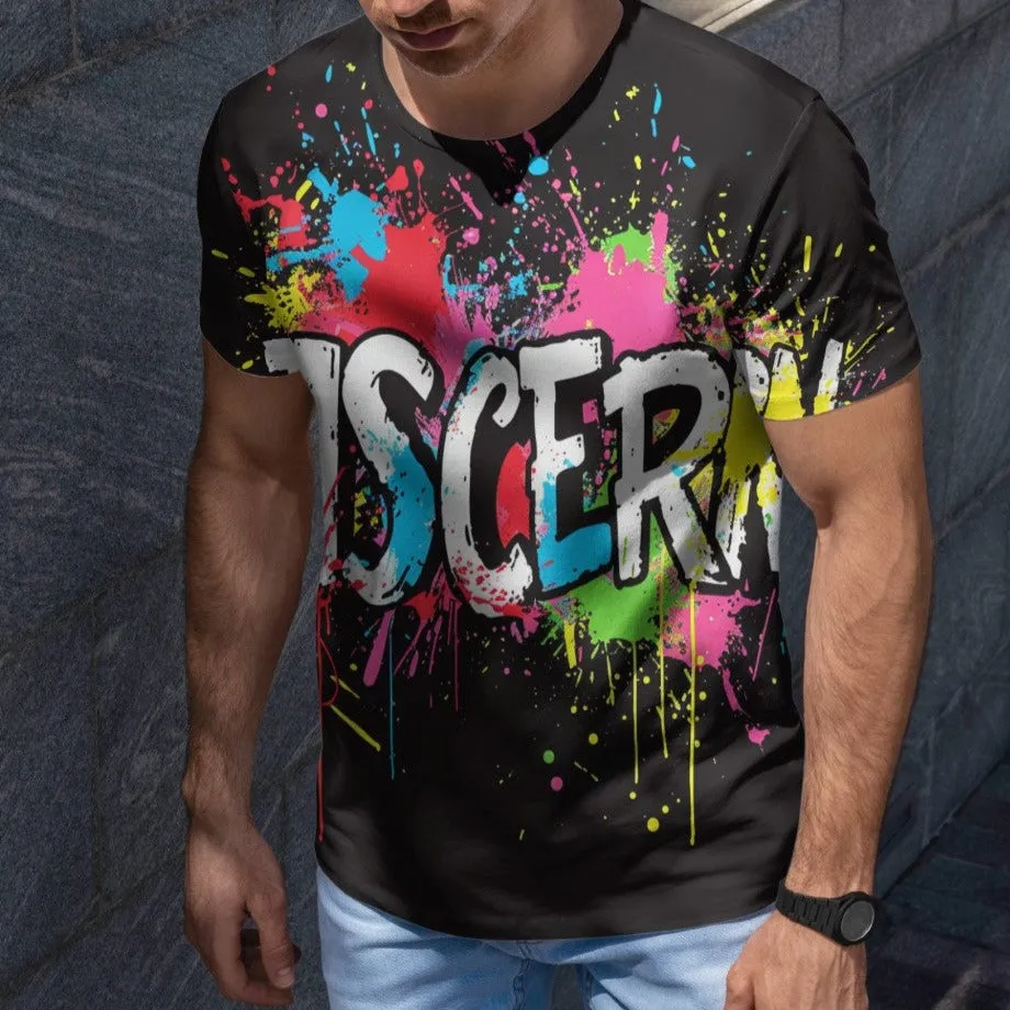 Hip Hop Letter Print Men's Drop Shoulder T-shirt sold by Archiify