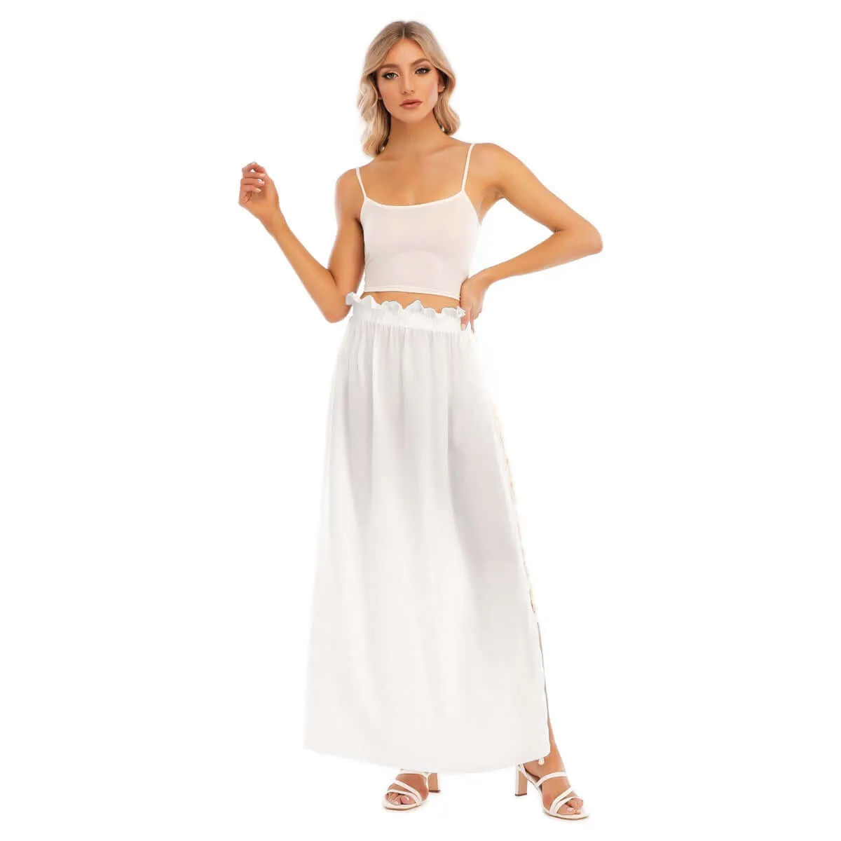 Hawaiian Women's Printed Lace Edge High Side Split Skirt sold by Archiify product image thumbnail 2