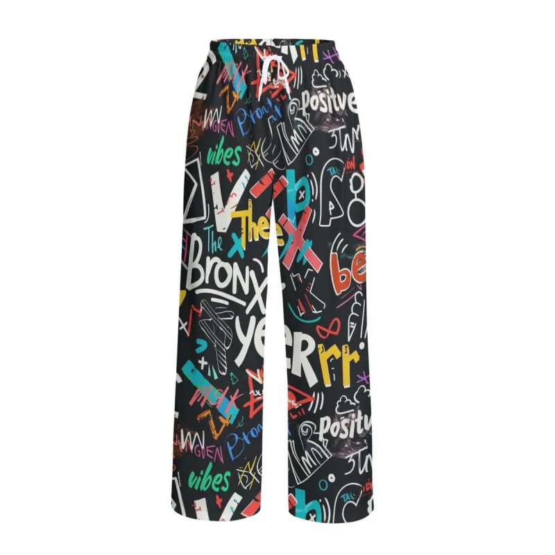 Hip Hop Graffiti Print Unisex Wide Leg Pants sold by Archiify