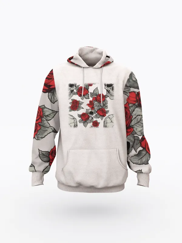 Rose print Men's Raglan Pullover Hoodie sold by Archiify