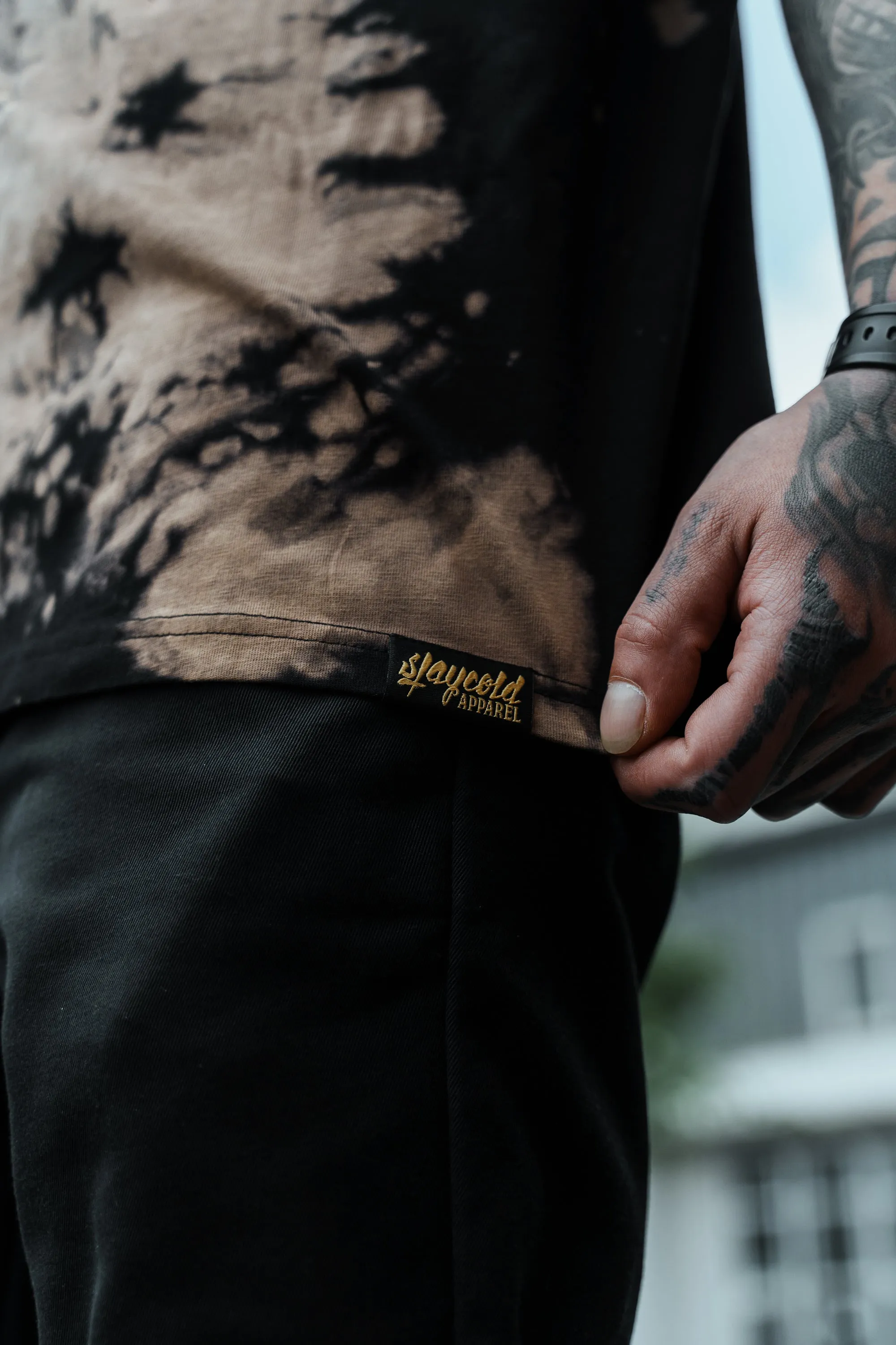 Necroblade (black) - Heavy Oversized T-Shirt Bleached 250GSM sold by Archiify product image thumbnail 4