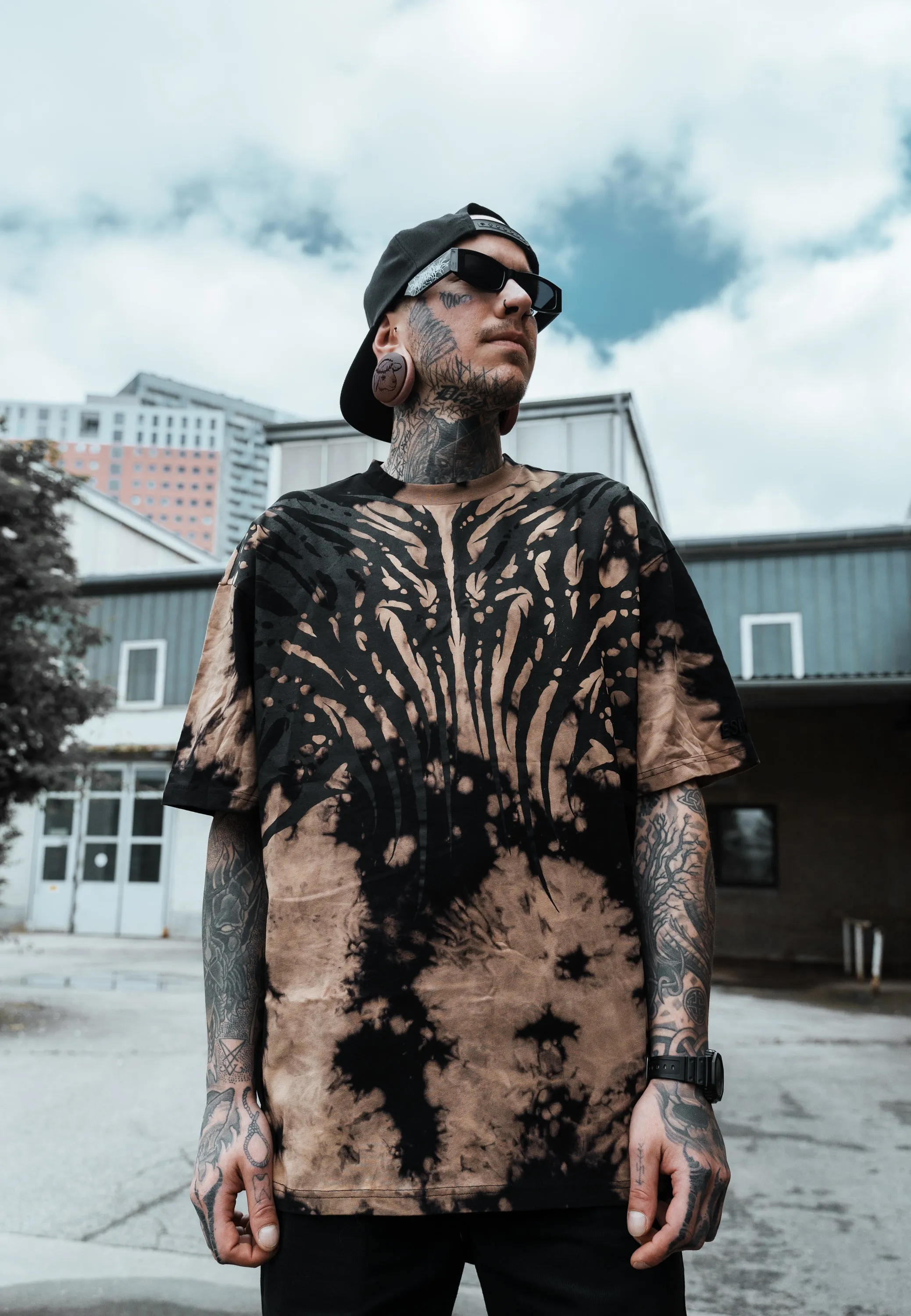Necroblade (black) - Heavy Oversized T-Shirt Bleached 250GSM sold by Archiify product image thumbnail 2