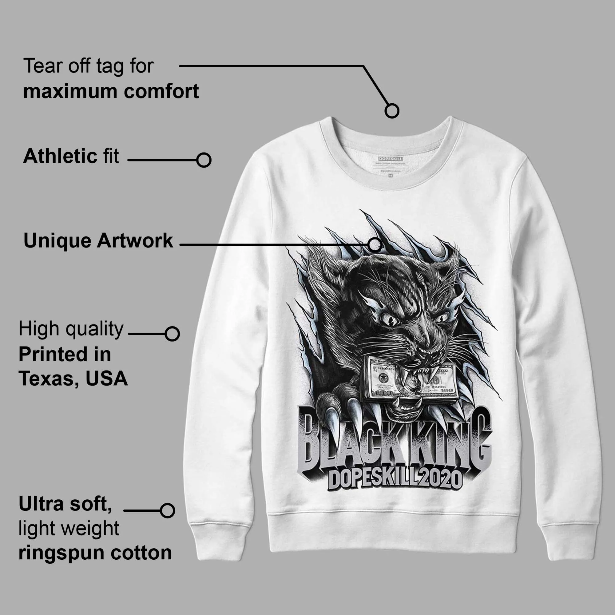Cement Grey 11s DopeSkill Sweatshirt Black King Graphic sold by Archiify product image thumbnail 3