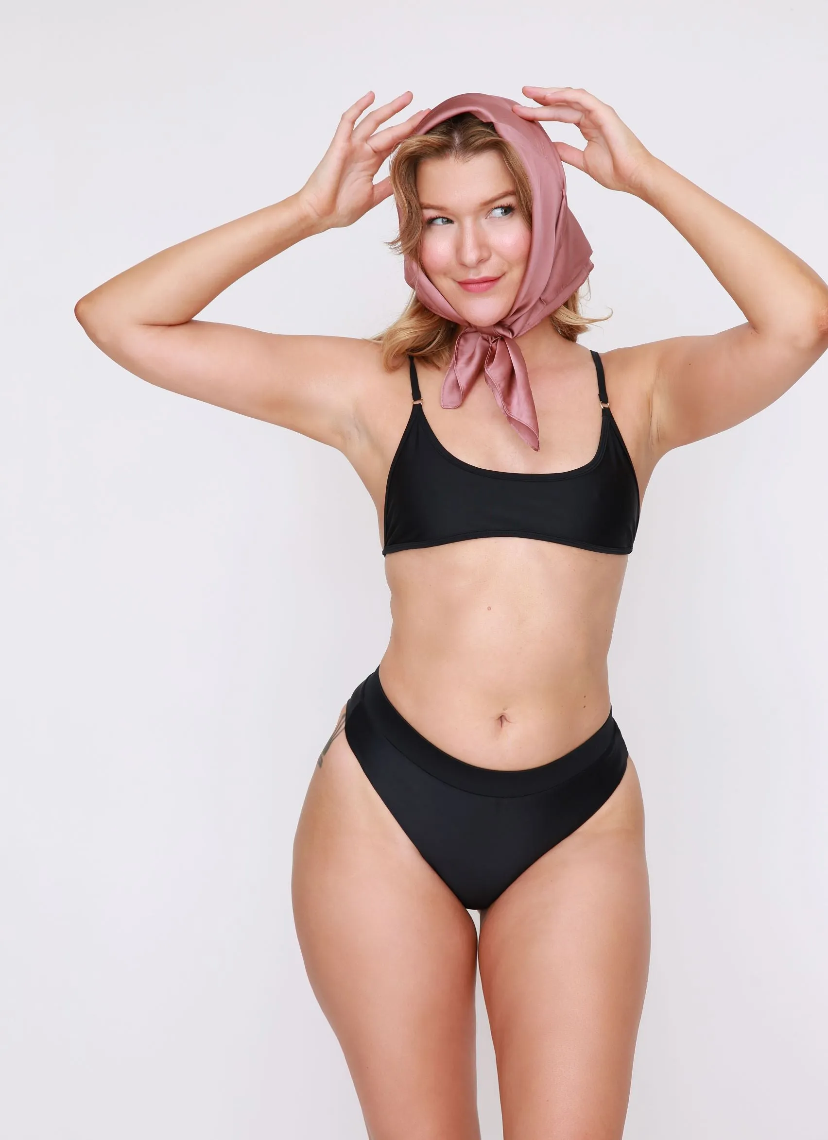 Heather High-Waisted Bottom in Noir sold by Argot Swim product image thumbnail 3