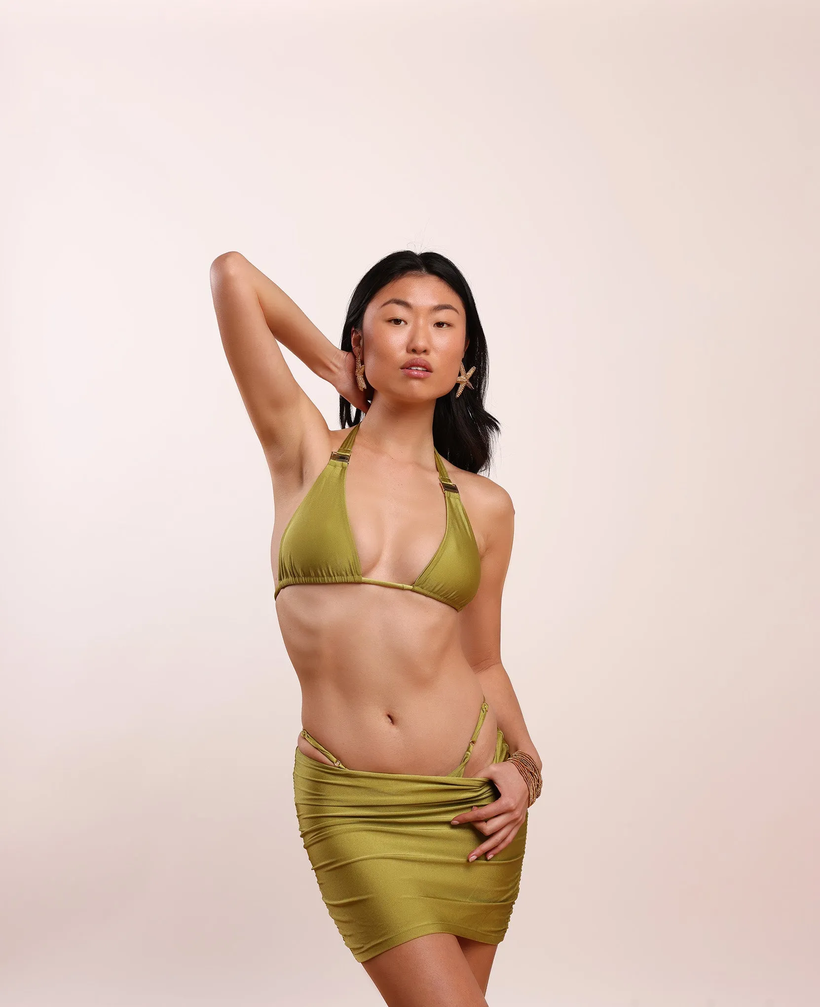 Gabriella Ruched Mini Swim Skirt in Pascalo sold by Argot Swim product image thumbnail 3