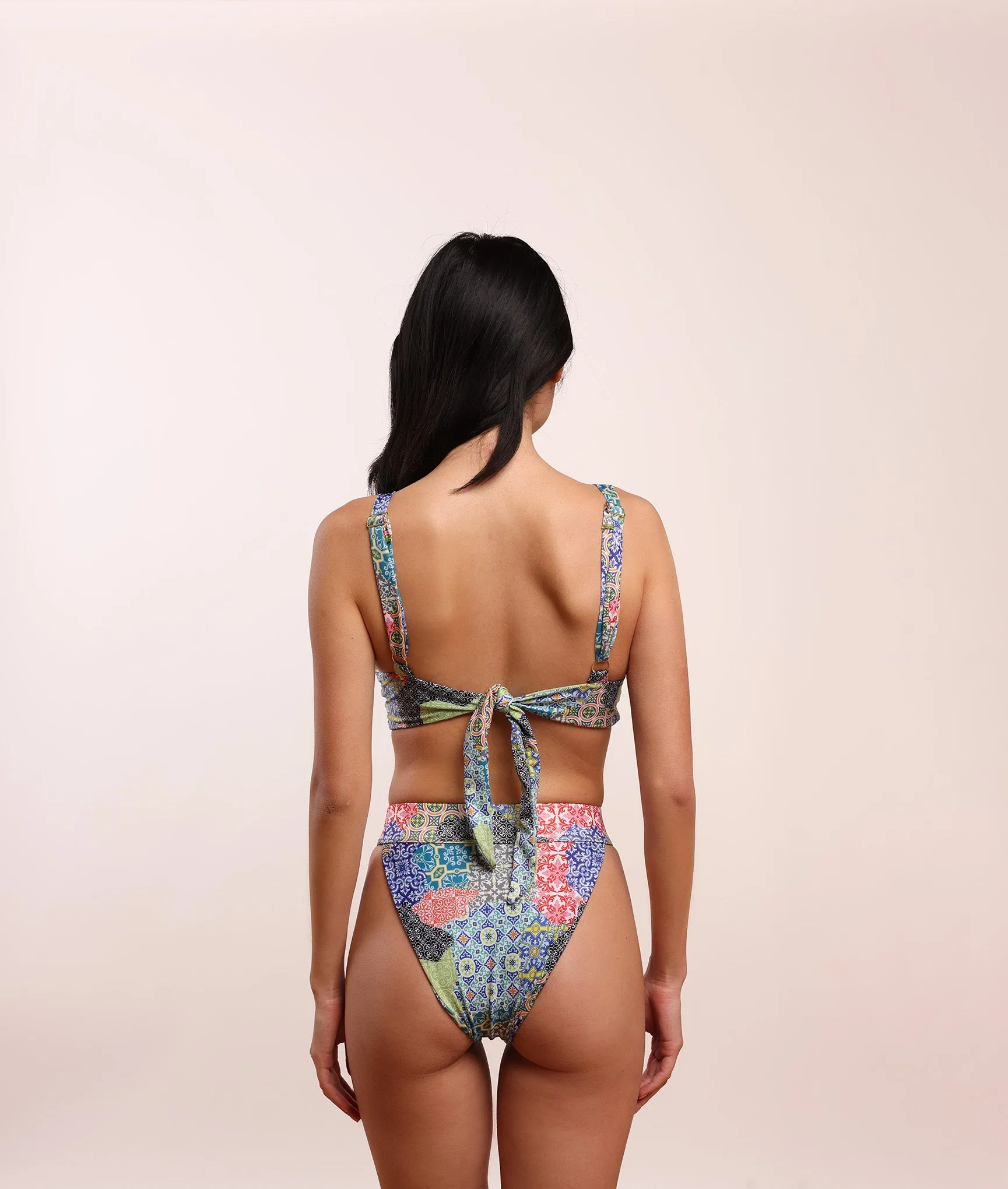 Lucia High Cut Banded Bottom in Italian Tile sold by Argot Swim product image thumbnail 4