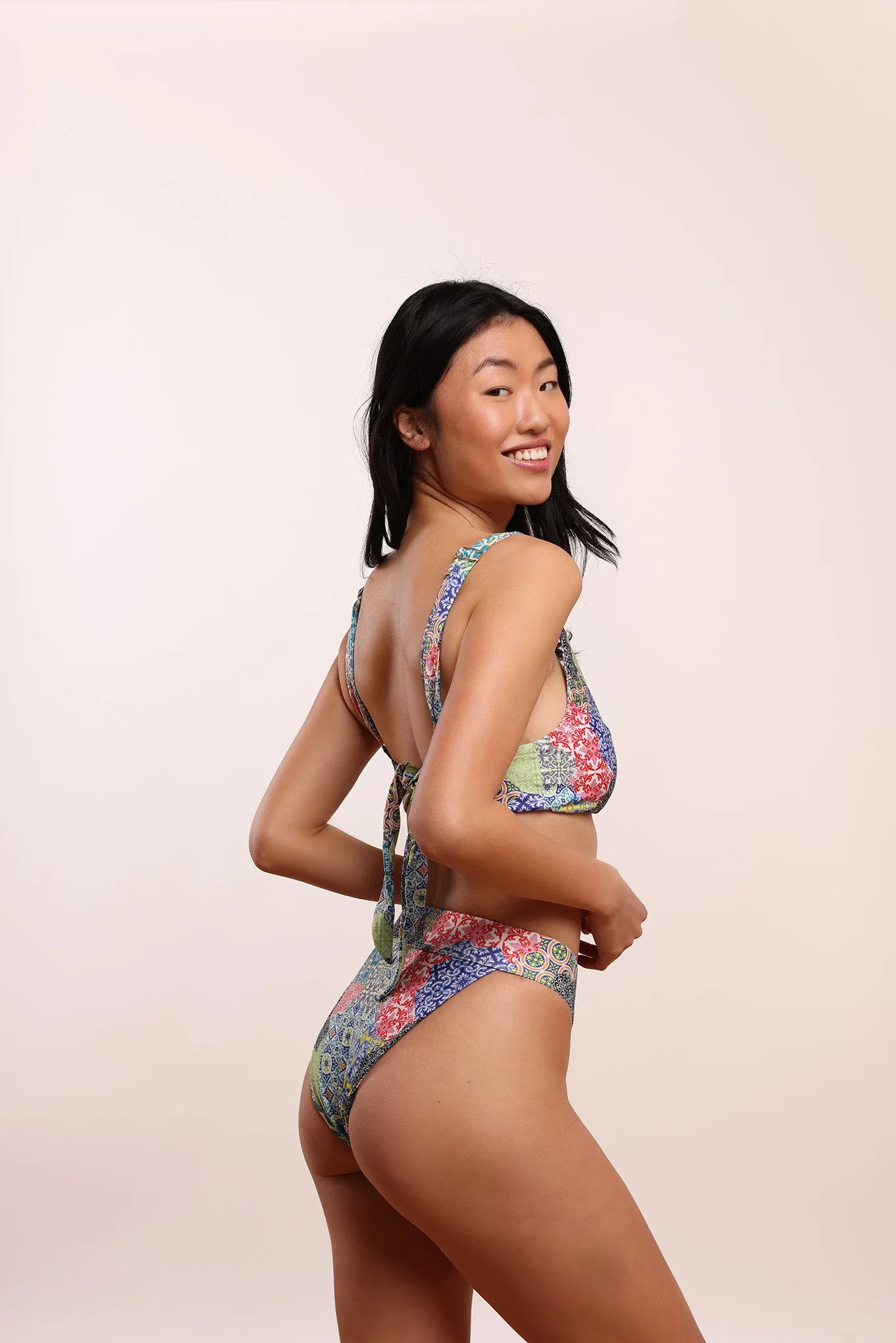 Lucia High Cut Banded Bottom in Italian Tile sold by Argot Swim product image thumbnail 5