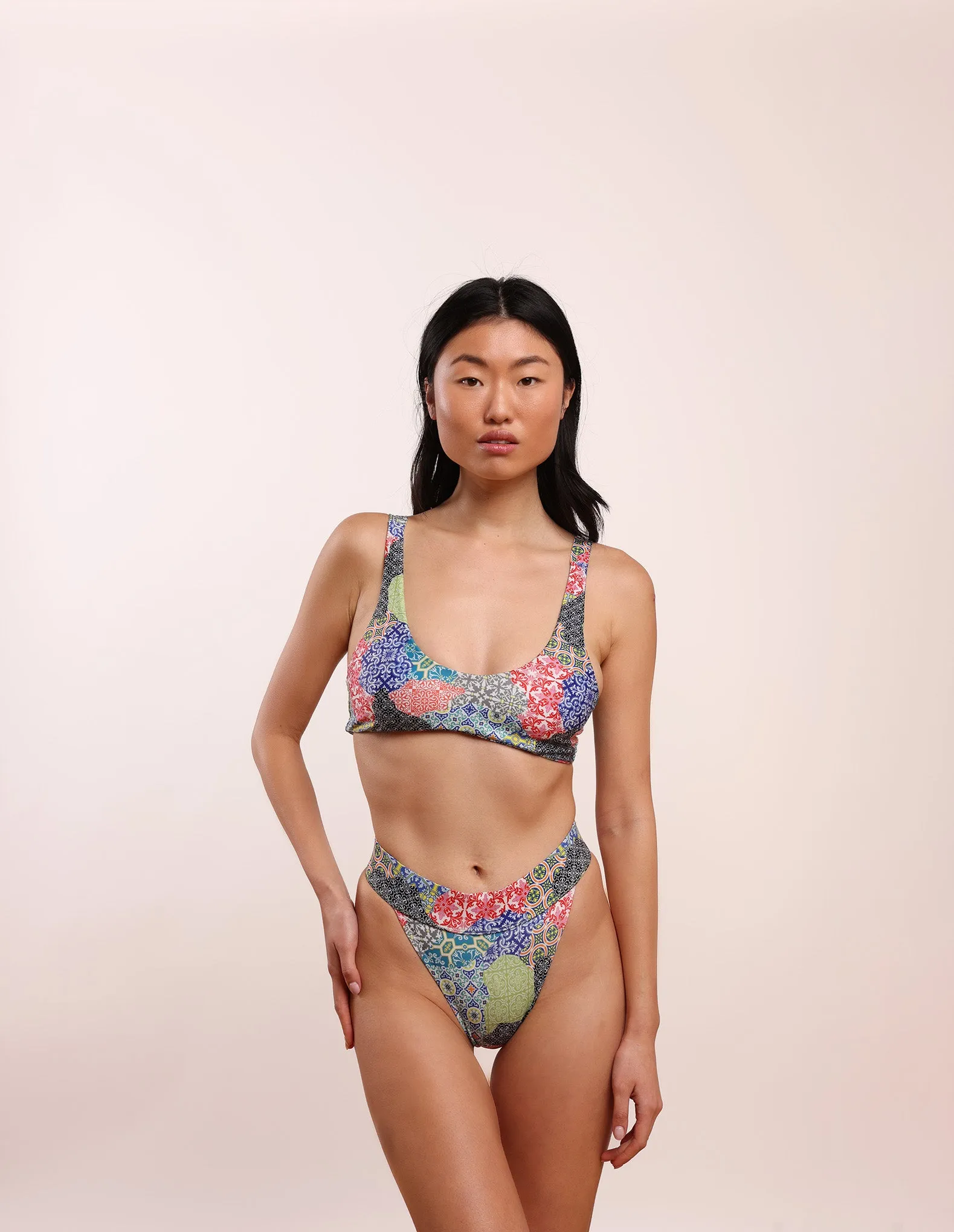 Lucia High Cut Banded Bottom in Italian Tile sold by Argot Swim product image thumbnail 3