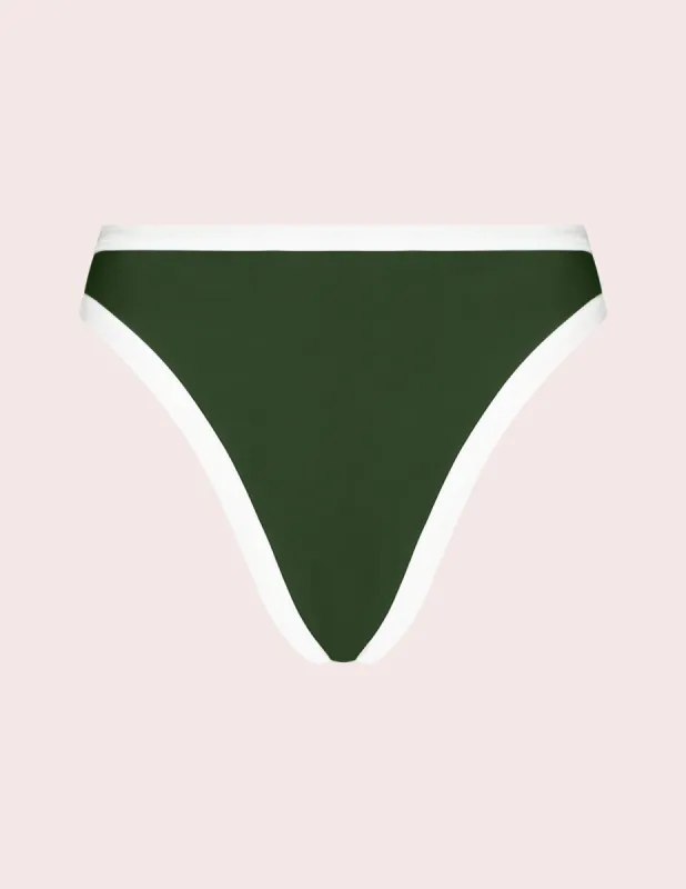 Farrah Mid-Rise Bikini Bottom in Palm sold by Argot Swim