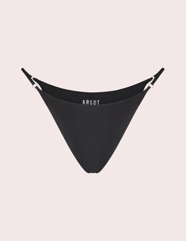 Eleanor Adjustable String Bottom in Nero sold by Argot Swim