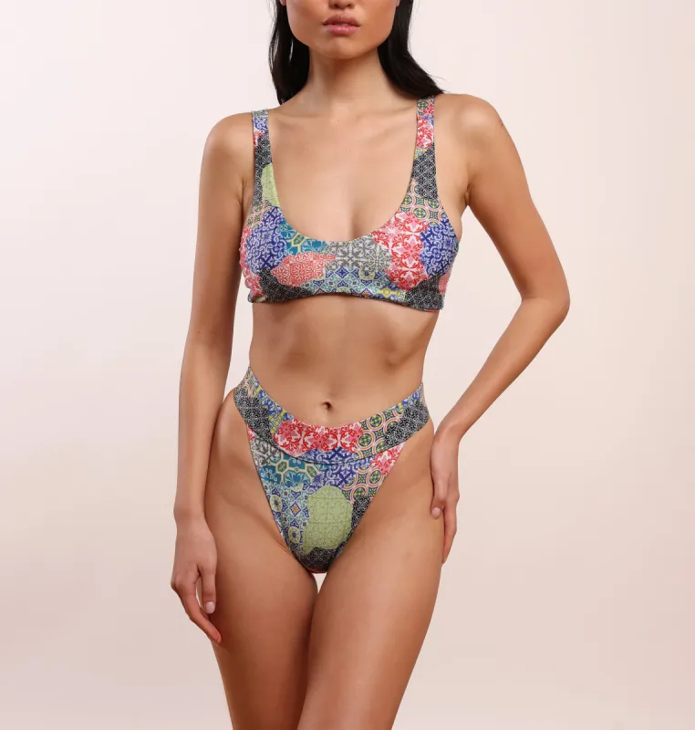 Pia Scoop Neck Top in Italian Tile made by Argot Swim