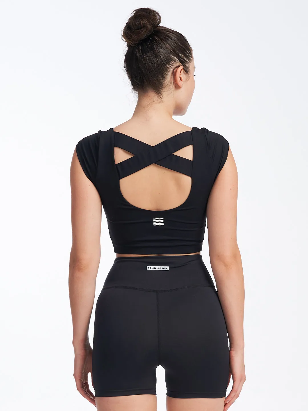 Cap Sleeve Crop Black sold by Bondi Active product image thumbnail 4