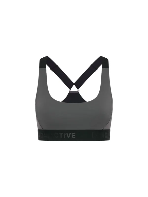 Racer Back Bra - Steel sold by Bondi Active
