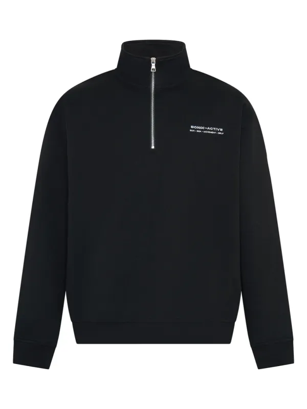 Zip Interlock Sweat - Black sold by Bondi Active