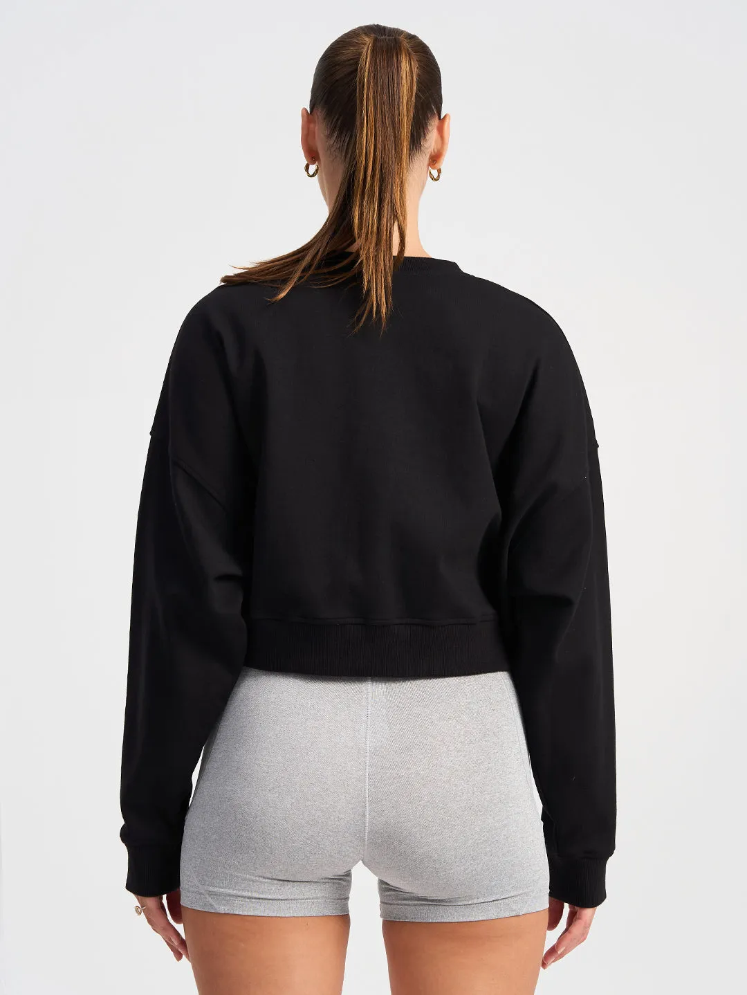 Cropped Interlock Sweat  - Black sold by Bondi Active product image thumbnail 5