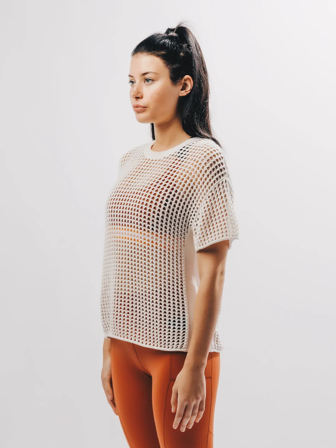 Pointelle Tee Ivory sold by Bondi Active product image thumbnail 2