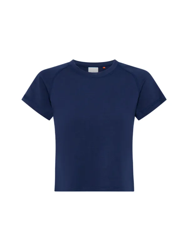 Cropped Tech Tee - Navy sold by Bondi Active