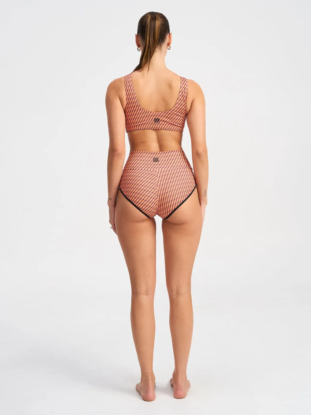 SCOOP NECK SWIM TOP - Geo Orange sold by Bondi Active product image thumbnail 5