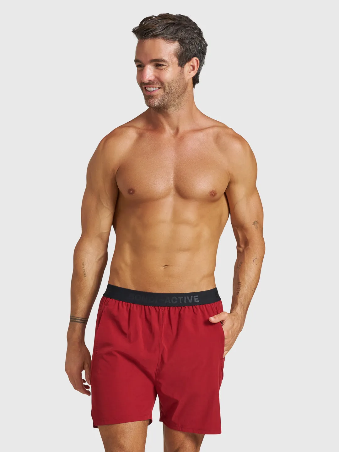 TECH GYM SHORTS - Claret sold by Bondi Active product image thumbnail 2