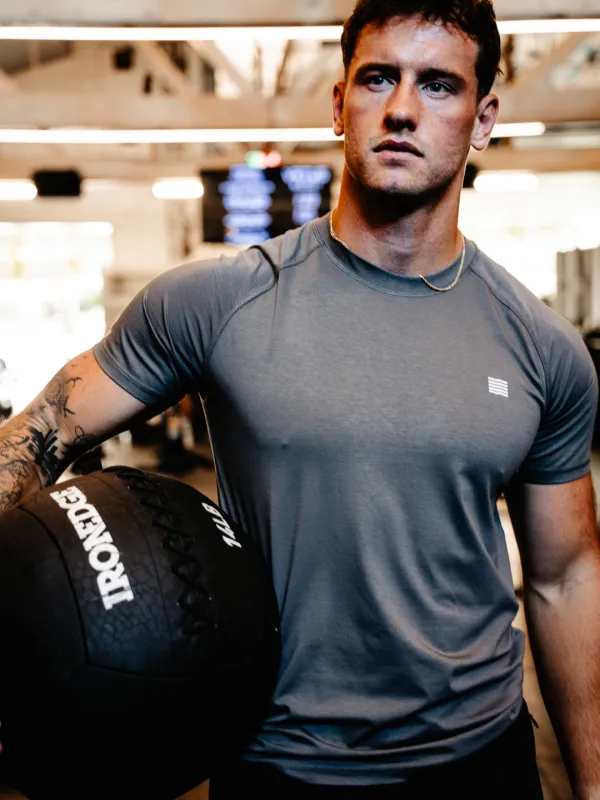 PULSE TECH TEE - Charcoal sold by Bondi Active